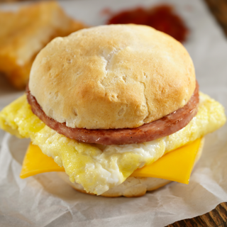 Breakfast sandwich with Sausage & Egg