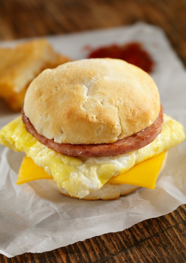 Sausage & Egg Breakfast Sandwich.