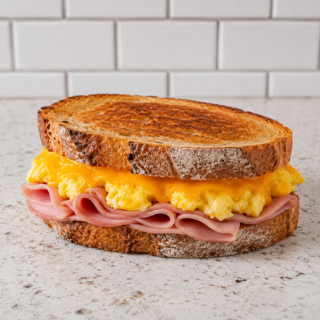 Breakfast Sandwich with Ham & Egg