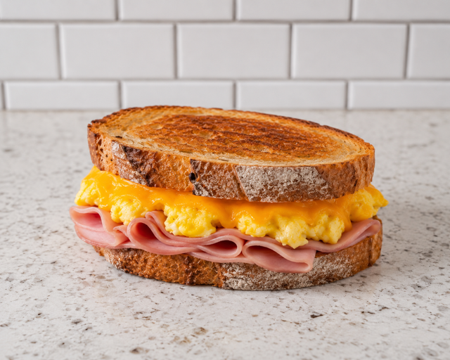 Ham & Egg Breakfast Sandwich.