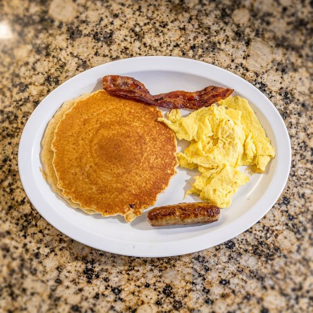 Eggs & Pancakes Breakfast.