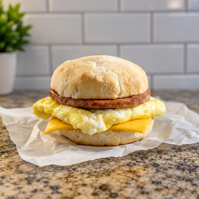 Sausage & Egg Breakfast Sandwich.
