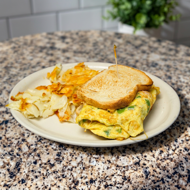 Eggs, Sausage & Bacon Breakfast.