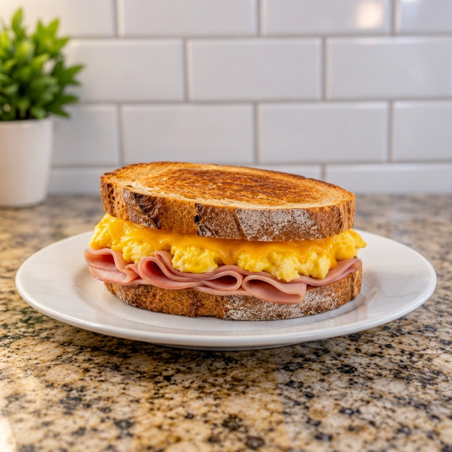 Ham & Egg Breakfast Sandwich.