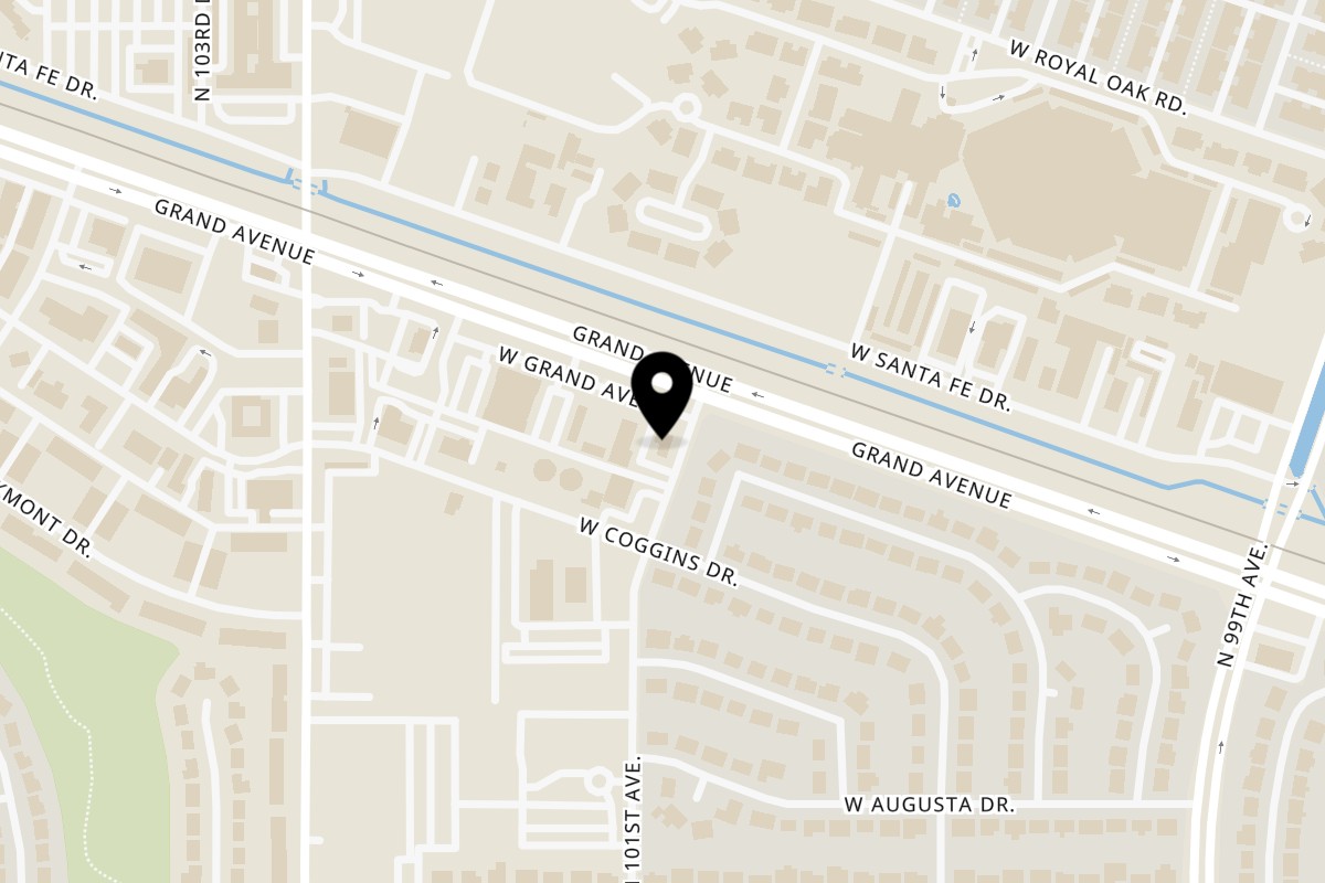 Map showing the location of New York West Bakery & Cafe on 10101 W Grand Ave in Sun City